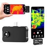 VEVOR Caméra Thermique pour Android et iOS Super Résolution TISR 512x384 Imageur Thermique Infrarouge Résolution 256x192 pour Smartphone et Tablette, 25 Hz,  20 °C à 550 °C, avec 6 Palettes Couleurs