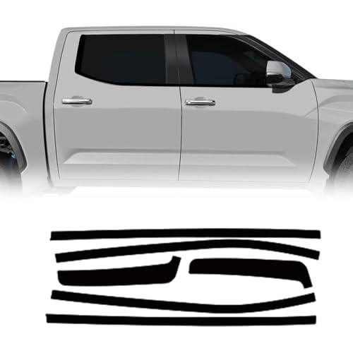 Side Window Trim Chrome Delete Blackout Overlay Kit Pre-Cut Vinyl Compatible for Toyota Tundra 2022-2024