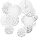 Julyee Set di 12 Pompon di Carta velina, Fiori di Carta Pompon, Pom Decorazione Festa Tema Bianco per Il Compleanno Decorazione della Festa Nuziale - Bianco