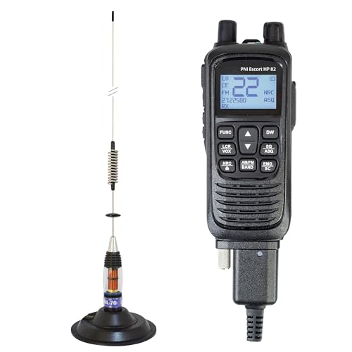 Kit Tragbarer CB-Radiosender PNI Escort HP 82, Multistandard, 4 W, 12 V, AM-FM mit CB-Antenne PNI ML70 mit Magnet