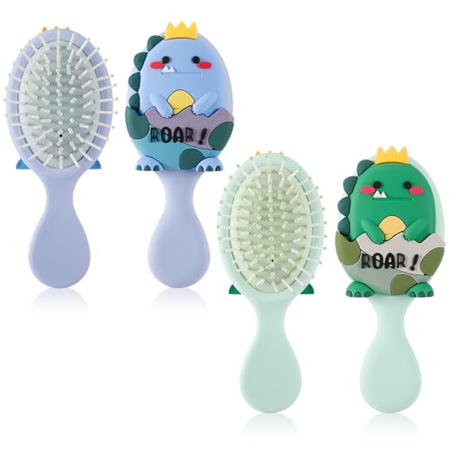ViEinkaufen 2 Packs Bristle Brush Hair Toddler Hair Brushes Plastic Detangle Brush for Curly Straight Hair Styling(Green+Blue)