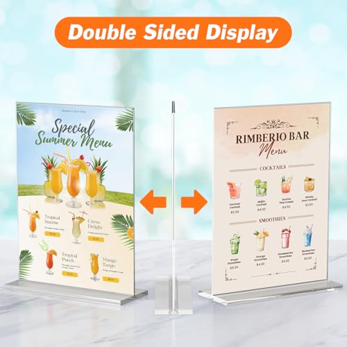 image for Dooiclear 6 Pack Acrylic Sign Holder 8.5 x 11 Inches, Clear Menu Holde