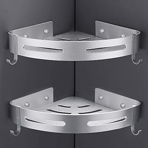 Hoomtaook Estanteria Ducha Rinconera Aluminio Mate 2 Piezas Plata Cover