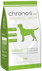 Chronos Ração Pet Cães Super Premium Senior Pleno 8+ 3Kg Raça Idosos Sabor Frango