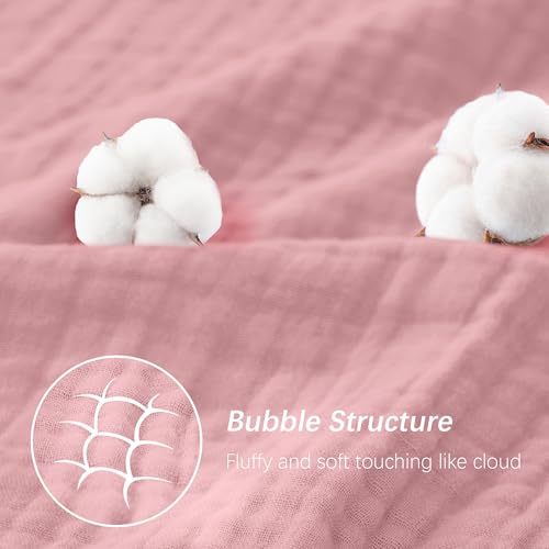 Image of SWEET DOLPHIN Muslin Hooded Baby Bath Towels - 2 Pack 100% Cotton Towel for Babies, Infants, Toddlers - 32x32Inch - Highly Absorbent and Newborn Essential, Light Sakura