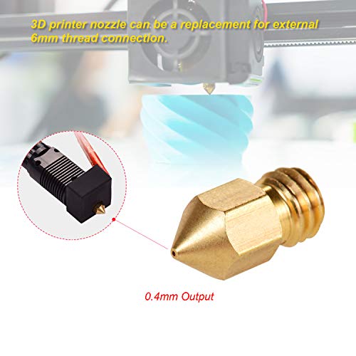 5 pcs Bico de Latão Extrusora de Impressora 3D M6 Rosca Cabeça da Impressora 0.4mm Saída para CR-10