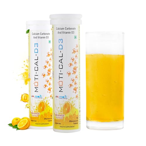 Image of Calcium and Vitamin D3 Tablets - Pack of 2, 30 Sugar-Free Effervescent Calcium Tablets for Women & Men, Maximum Bone Density & Joint Health Support, Fast Absorbing Formula