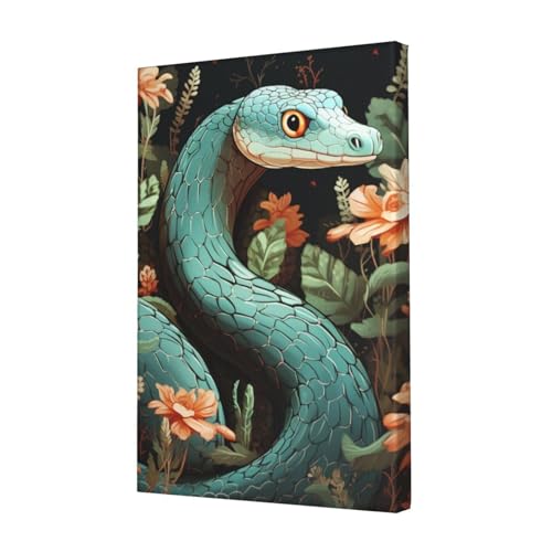 Toile serpent et fleur 30x45 cm - Poster mural pour rafraîchir votre déco