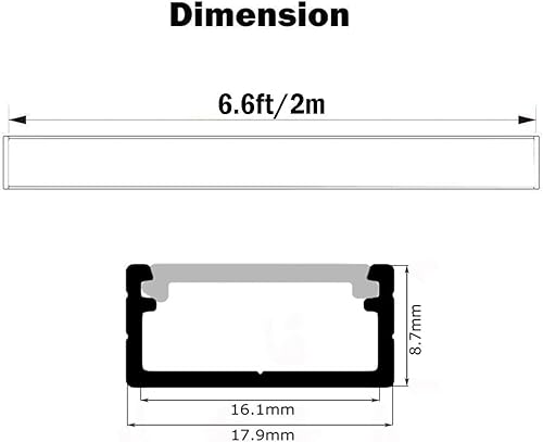 Miniatura 7 de Canal de aluminio LED ancho - Perfil de aluminio LED StarlandLED, paquete de 20 con accesorios de montaje completos para tira de luz LED de hasta