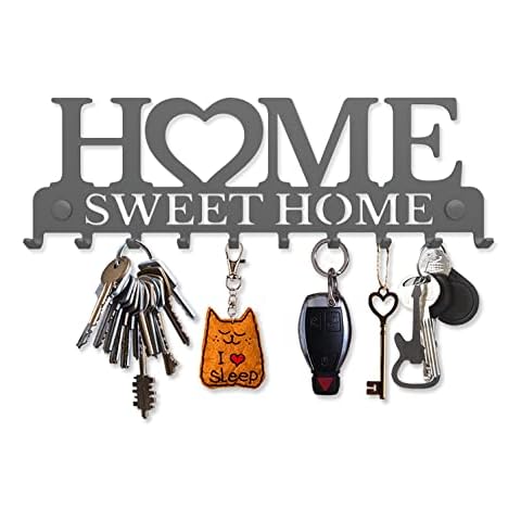 SirHoldeer Wall-Mounted Key Holder with 10 Hooks Cover