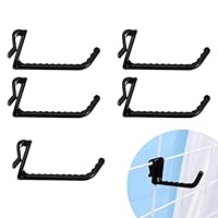 5pcs Black Grid Wall Hooks, Plastic Pegboard Hook and Slatwall Hook, Lightweight Gridwall Display Hooks for Garage Shop Home Storage, Wall Mounted Organizer for Tools Accessories and Retail Panels
