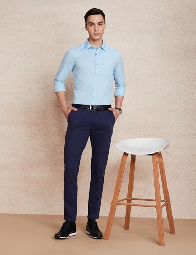 Image of Amazon Brand - Symbol Men's Solid Slim Fit Cotton Casual Shirt | Plain | Full Sleeve | Summer (Available in Plus Sizes)