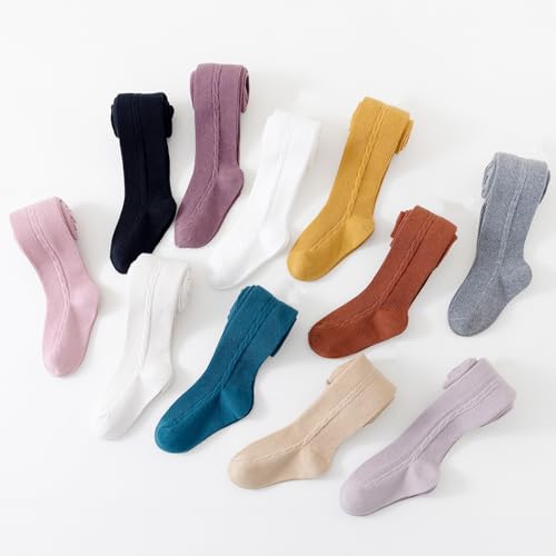 Toddler Cable-Knit Tights – Soft Stretch Cotton Blend Seamless Tights for Girls2