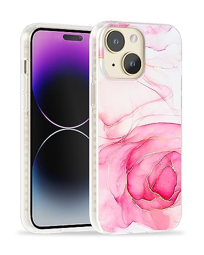 Coque iPhone 15 magnétique marbre rose - Idéale pour le quotidien actif des femmes
