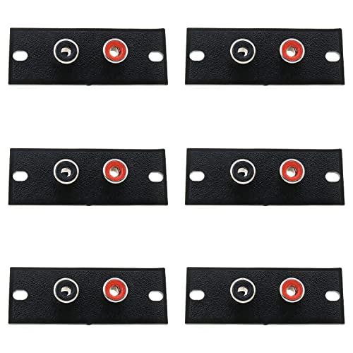 6 piezas panel RCA hembra audio negro miniatura 1