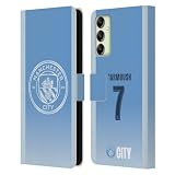Head Case Designs Offizielle Manchester City Man City FC Omar Marmoush 2026/27 Spieler Heimtrikot Leder-Wallet-Hülle Kompatibel mit Samsung Galaxy A14 5G