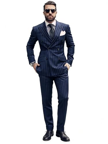 Manteau croisé à rayures hommes pour vos grands banquets