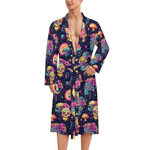 Peignoir de bain homme léger anti-transpiration kimono imprimé exotique