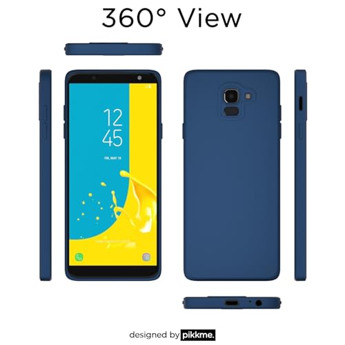 Image of Outlouders Back Cover for Samsung Galaxy J6 2018 | Camera Protection | Durable Soft Matte Silicone Bumper Case (Blue)