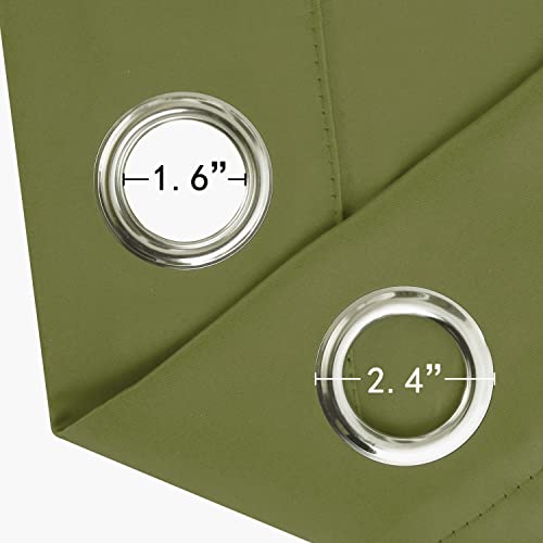 Image of LEMOMO Blackout Curtains 52 x 45 inch /Olive Green Curtains Set of 2 Panels /Thermal Insulated Room Darkening Bedroom Curtains