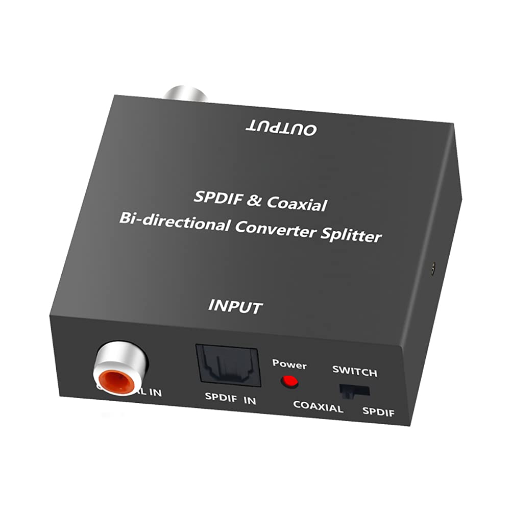 RSGK Convertitore in Fibra Coassiale 5.1 HD, Toslink da SPDIF a Toslink Coassiale O Toslink da Fibra Coassiale a Coassiale per TV HD Lettore Dvd Blu-Ray Amplificatore Soundbar per Altoparlanti
