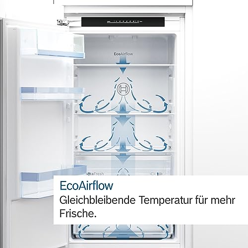 Bosch KIR21ADD1, Serie 6, Mini Einbau-Kühlschrank, 88 x 56 cm Nische, 136 L, Made in Germany, längere Frische mit VitaFresh XXL, flüsterleise, schnellere Kühlung, LED-Beleuchtung, Flachscharnier