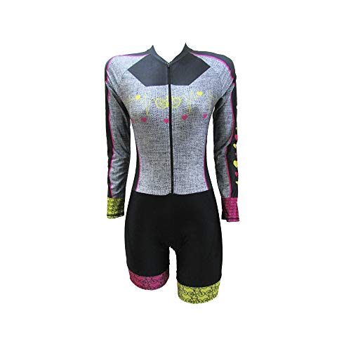 MACAQUINHO CICLISMO FEM. BATIMENTOS (MANGA LONGA) - CINZA M