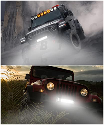 Image of FABTEC 60 LED 11 Inch /28 cm Mercury LED Bar Light LED Fog Light for Cars (11 Inch,White)