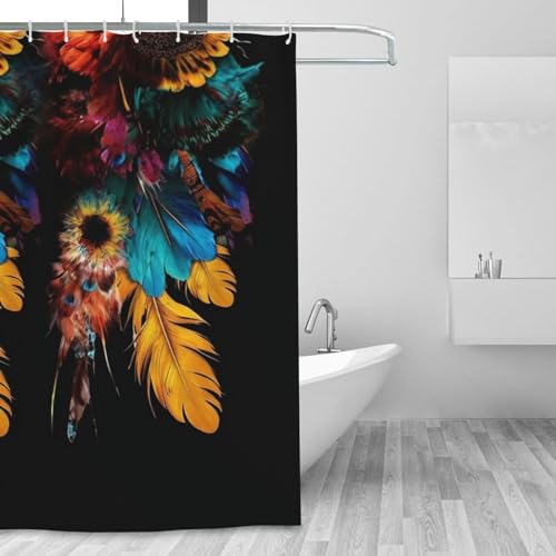 Doublure de douche de qualité supérieure au design plumes élégant - 2