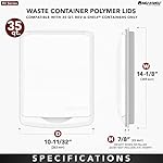 Rev-A-Shelf 35 Qt Under Sink Garbage Can Lid for Base Kitchen and Bathroom Cabinet Plastic Trash Bin Lid Only, White, RV-35-LID-1-40 (2 Pack) - Image 2