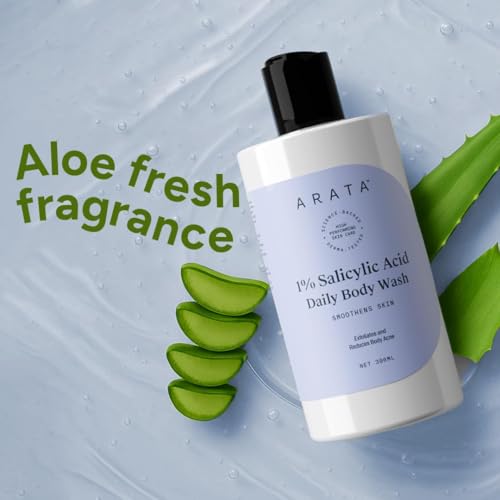 Image of Arata 1% Salicylic Acid Body Wash for Bacne, Bumpy & Strawberry Skin | Exfoliates, Cleanses & Smoothens Uneven & Rough Skin | Paraben & SLS Free | Shower Gel For All Skin types (300ml)