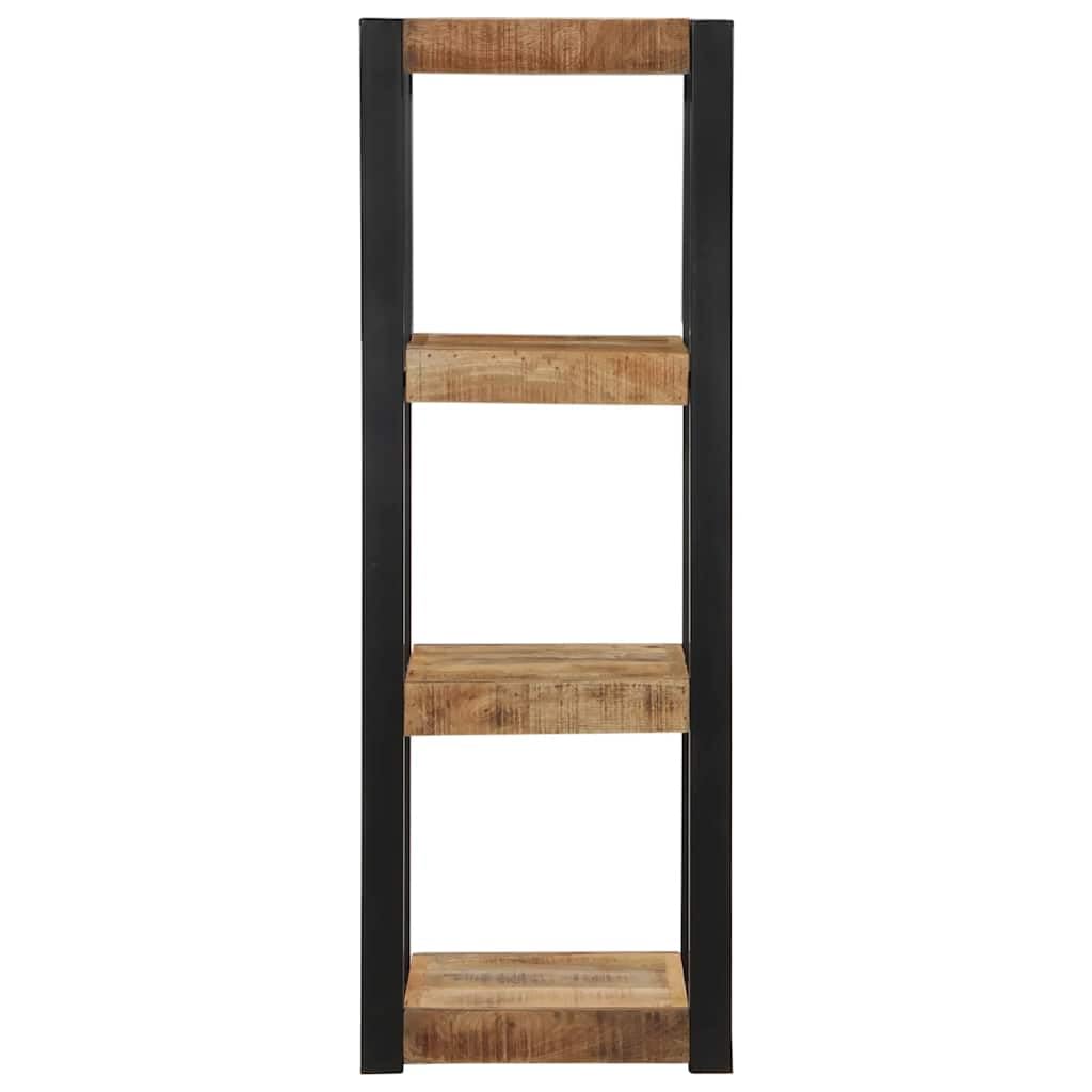 Estantería de pared de 35 x 35 x 100 cm, madera maciza de mango con acabado natural, diseño moderno, resistente y ahorra espacio, para salón, oficina, dormitorio