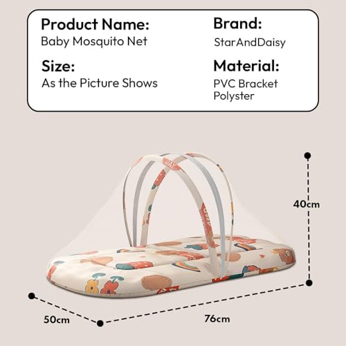 Image of StarAndDaisy 3 in 1 Baby Mosquito net /Nest for Sleeping - Mosquito net for Newborn Baby /Soft and Comfortable Bed, Washable Cotton Design for 0-12 Months Baby -Rainbow Print