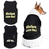 Parisian Pet Dog T Shirt Lightweight Btches Love Me Boy Dog Clothes Sleeveless Pet Tee Shirt Black Dog Shirts for Small Dogs S