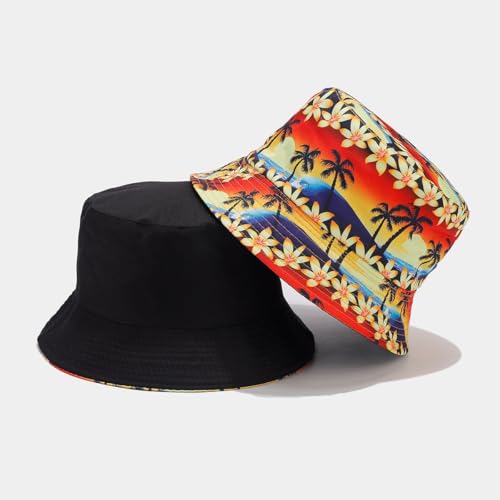 Image of Quanhaigou Bucket Hat for Men Women,Packable Reversible Printed Sun Hats,Fisherman Outdoor Summer Travel Hiking Beach Caps