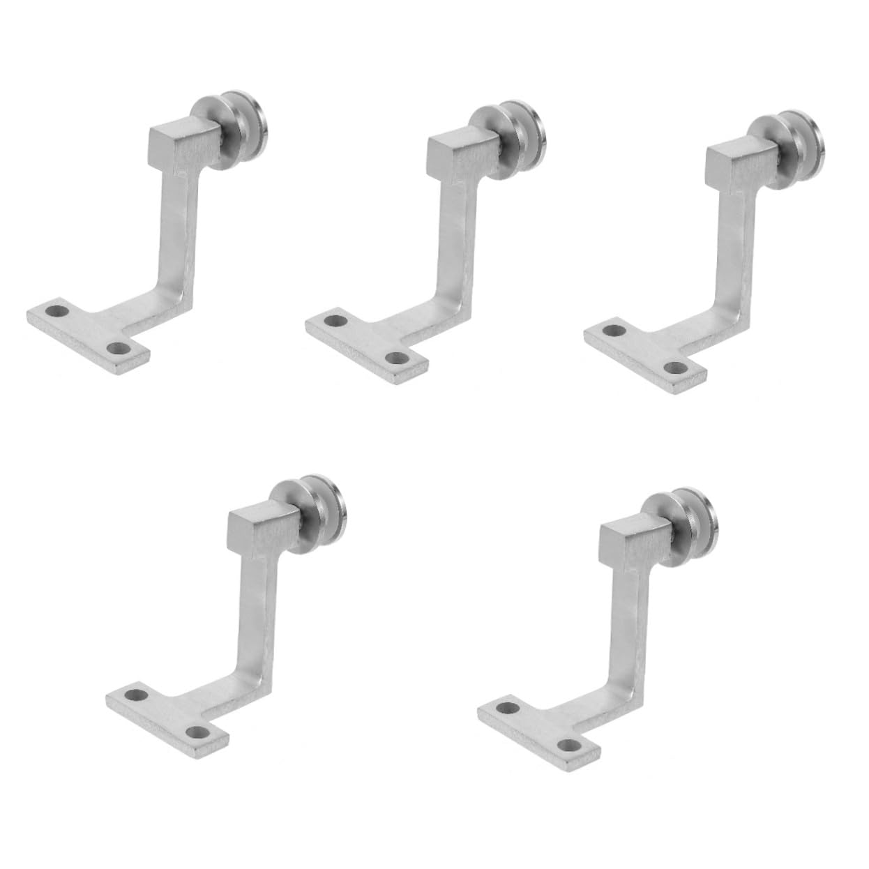 Tofficu 5pcs Glass Handrail Bracket Stair Railing Bracket Stainless Steel Deck Railing
