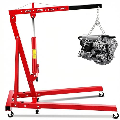 Garvee 2-Ton Folding Engine Hoist, 4400 Lbs Capacity