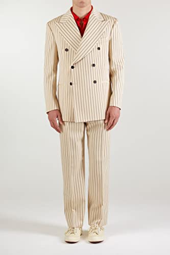 Blazer rayé pour homme avec col à pointe et double boutonnage élégant