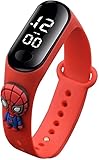 Digital Waterproof Stylish Wrist Smart Watch LED Band for Kids, Birthday Gift, Toys, Colorful Cartoon Character Super Hero for Boys & Girls Age 2 to 12 Years Multicolor (Red Spiderman)