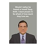 The Office Quote Poster - Would I Rather Be Feared Or Loved - Funny Michael Scott Art