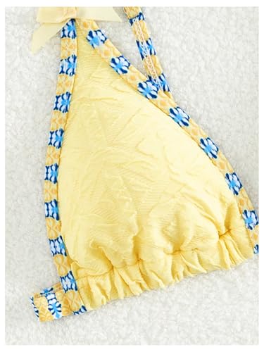 WDIRARA Women's 2 Piece Bowknot Triangle Bikini Set Textured Bathing Suit Cute Swimsuit3