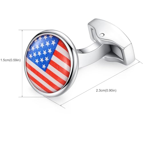 Mancuernillas HONEY BEAR con bandera USA en acero miniatura 6