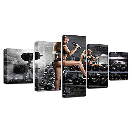 Impression sur toile femme fitness de qualité supérieure pour une décoration de salon moderne