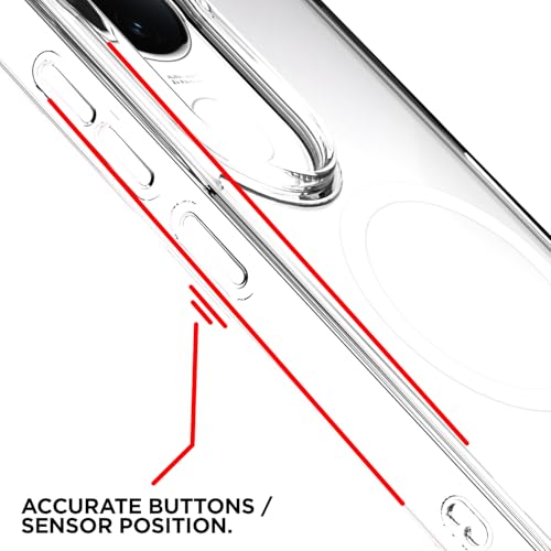 Image of Amazon Basics Back Cover for Vivo T4R 5G / Vivo V50e 5G / Vivo V50 5G Mag-Safe Shockproof PC + TPU Protective Case Magnetic Support Bumper Case (Transparent Mag-Safe)