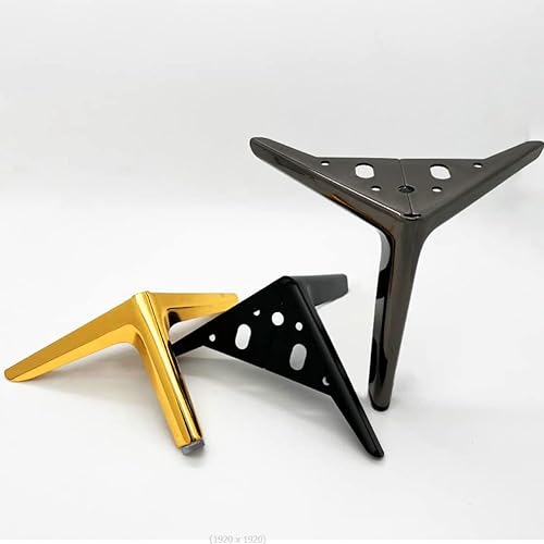 Miniatura 6 de Patas de muebles negras de 6 pulgadas de metal resistente para sofá, sofá, tocador, banco, gabinete, juego de 4