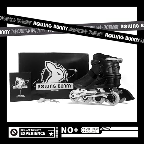 Image of Inline Skates PRO for Adult Women - ABEC-9 Bearing with Breathable Lining for Male Female, Optional Brake, Size W 6-9, Black