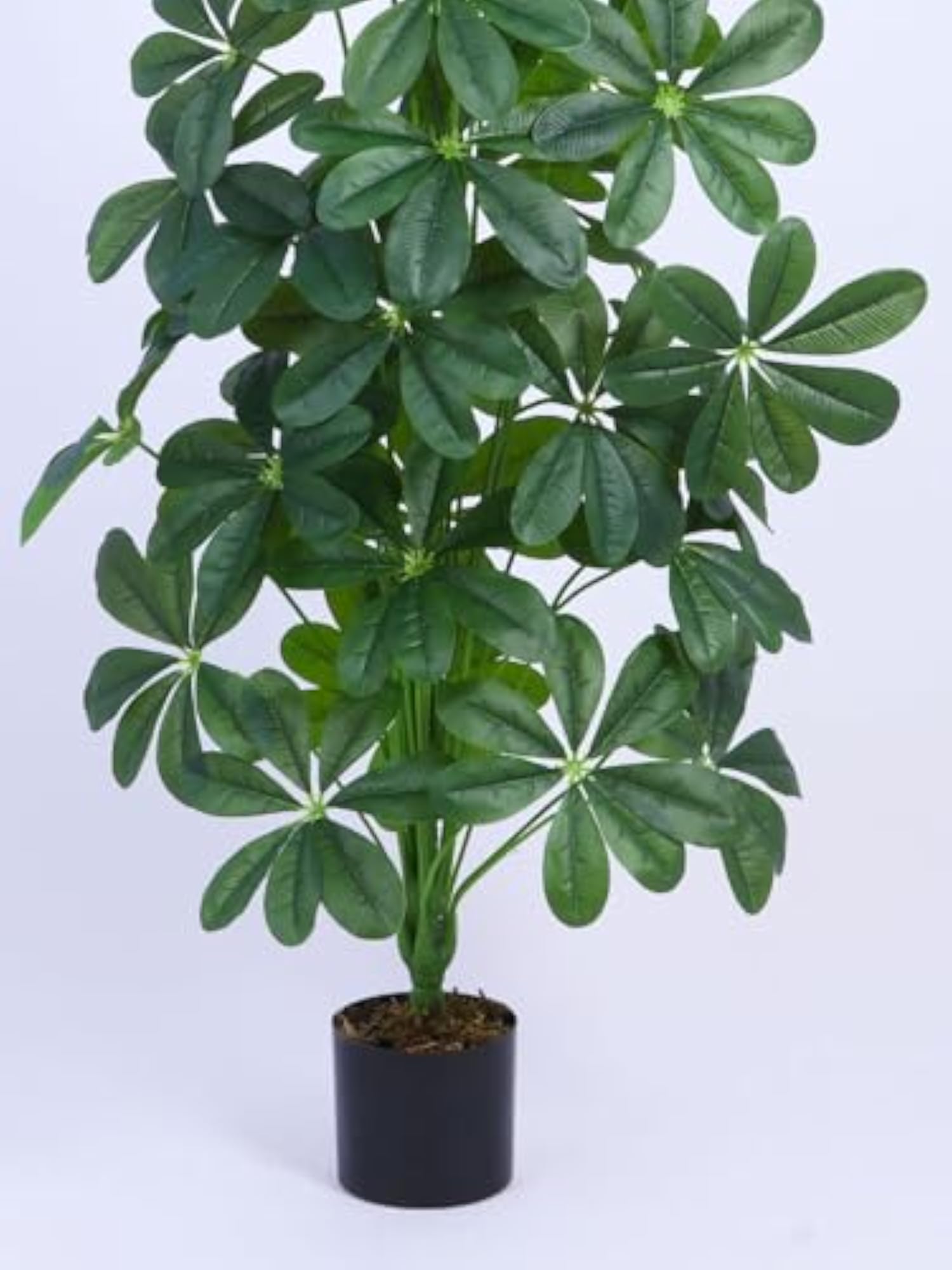 4Ft Artificial Schefflera Plant with Pot, Faux Green