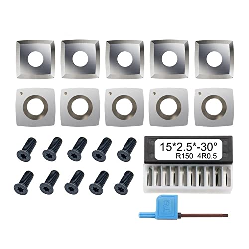 10 cuchillas de carburo para torneado de madera 15x15x2.5 mm