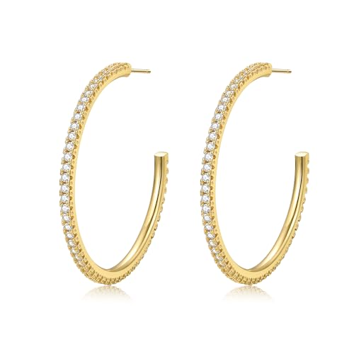 Large Gold Rhinestone Hoop Earrings Gold Hoop Earrings For Women