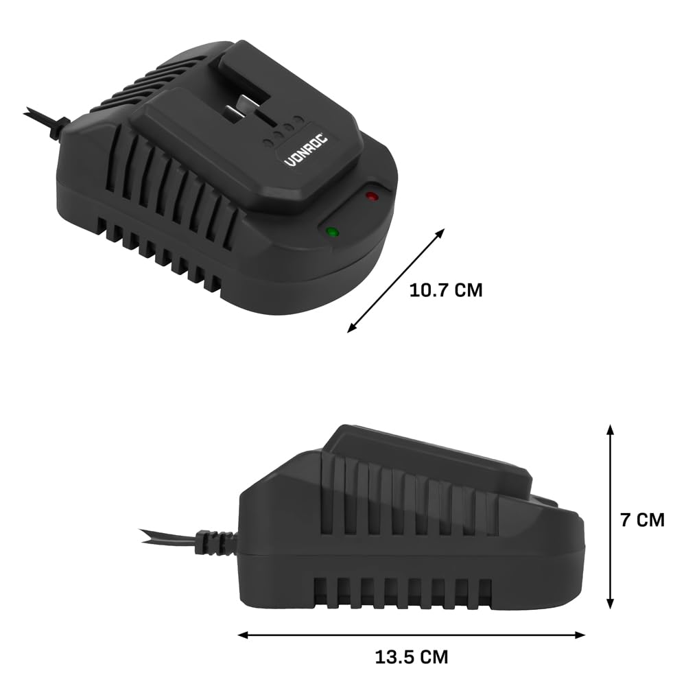 VONROC Chargeur Rapide 20V 86W 4,0A VPower Compatible avec Batteries CD828AA CD829AA CD801AA CD803AA